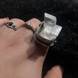 Icelandic Spar (Optical Calcite) ring. NIB.